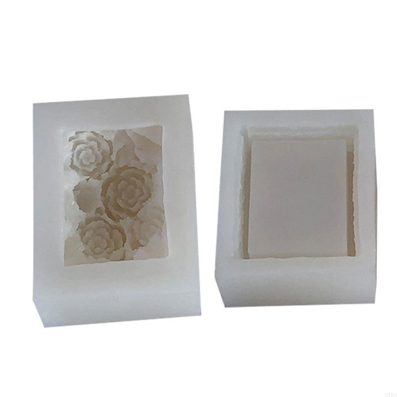 Casting Mold Jewelry Silicone Rubber - 97BA Peony กล่องเก็บอีพ็อกซี่เรซินแม่พิมพ์แหวนคอนเทนเนอร์แม่พิมพ์ซิลิโคนกล่องเครื่องประดับหล่อแม่พิมพ์สำหรับ DIY