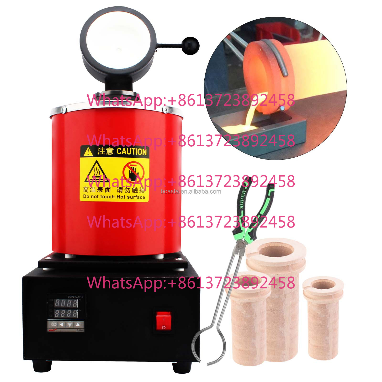 Gold Melting Furnace Crucible 2Kg - เตาหลอมโลหะดิจิทัล Boasta 1KG 2KG 3KG 1500W