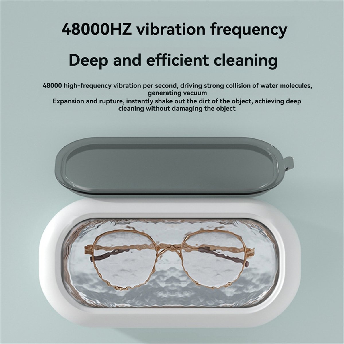 Ultrasonic Jewelry Cleaner Digital Timer - A77K เครื่องทำความสะอาดเครื่องประดับอัลตราโซนิก 12 ออนซ์ พร้อมตัวจับเวลาแบบดิจิตอล เครื่องทำความสะอาดเครื่องประดับแบบพกพา