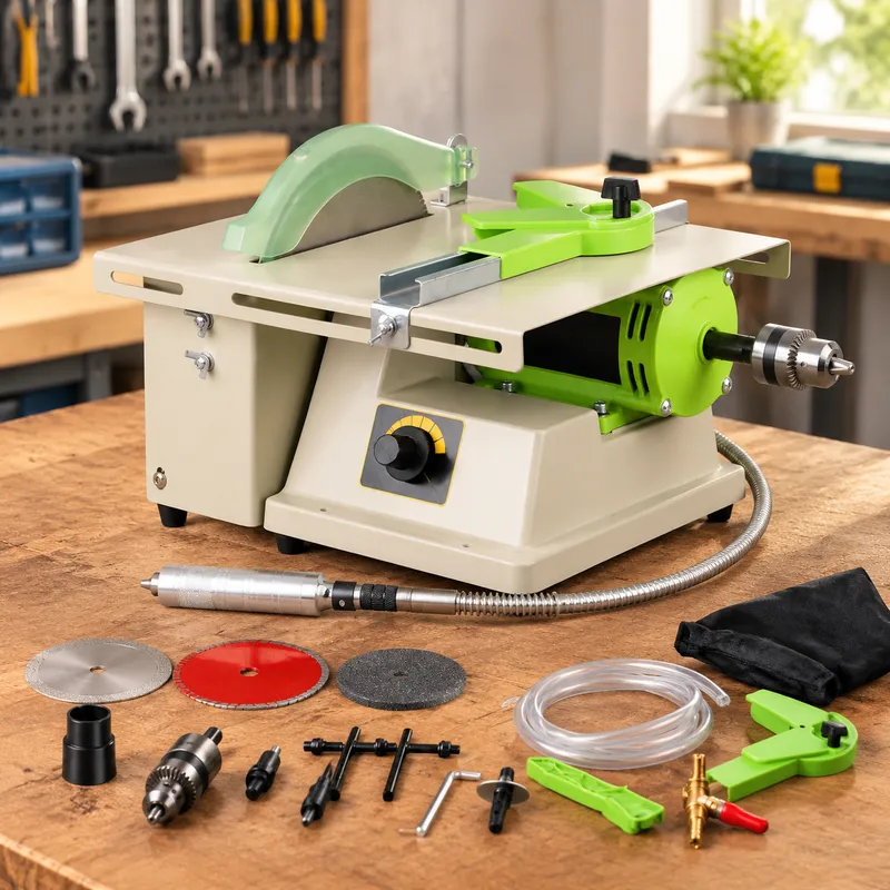 Bench Buffer Jewelry Polishing Machine - เครื่องขัดเงาอัญมณีแบบมัลติฟังก์ชัน 220V 1380W เครื่องเจียร เครื่องกัด เครื่องกลึง