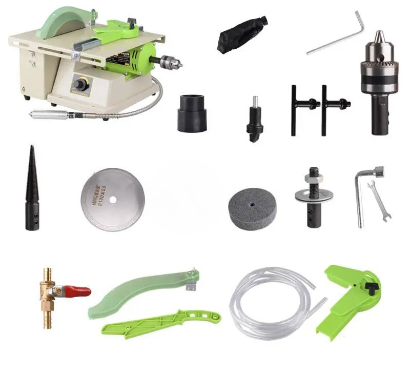 Bench Buffer Jewelry Polishing Machine - เครื่องขัดเงาหิน เครื่องเจียรและขัดเงาเครื่องประดับ เครื่องกลึงโต๊ะสำหรับงานเครื่องประดับ 220V 1380W เครื่องประดับอเนกประสงค์