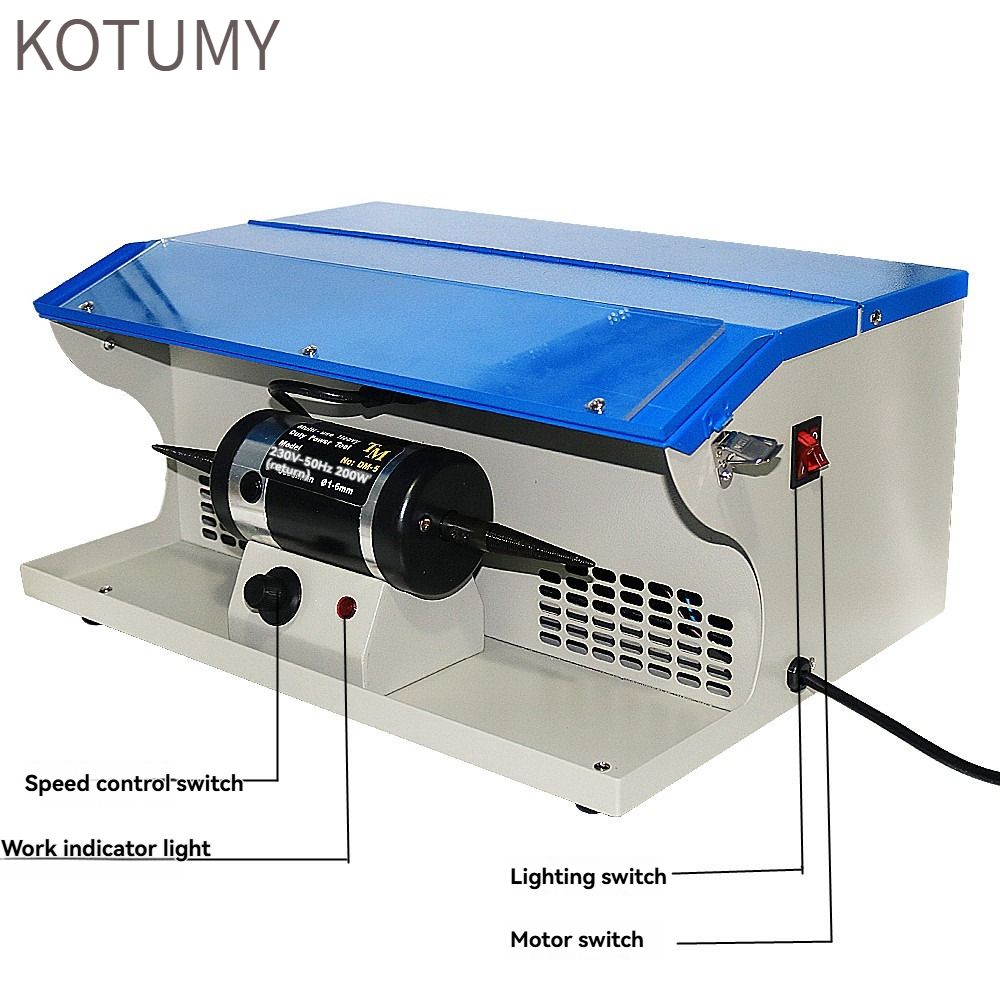 Bench Buffer Jewelry Polishing Machine - KOTTUMY เครื่องขัดเงาแบบตั้งโต๊ะ รุ่น DM-5 110V/220V หัวคู่