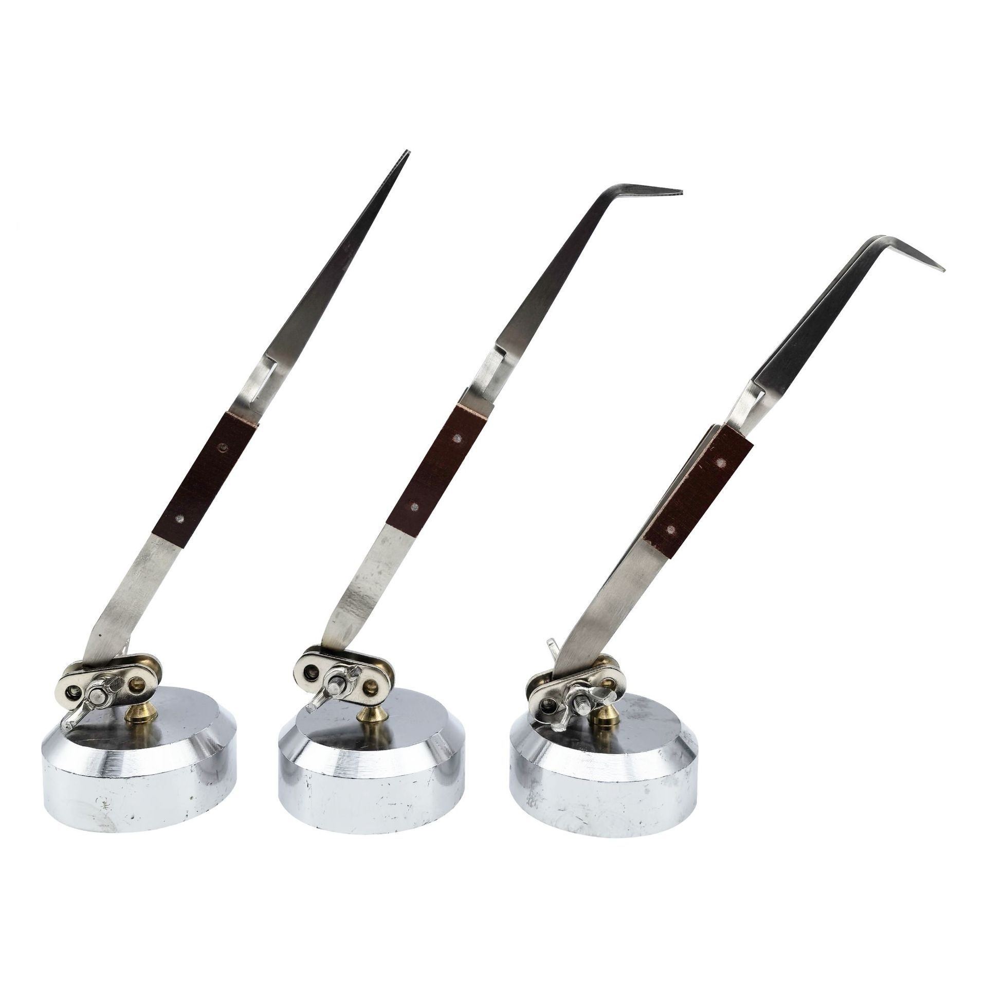 Third Hand Soldering Tweezers Base - แหนบบัดกรีแบบมือสาม 360 ° ฐานหมุนได้ ปลายตรง/โค้ง สำหรับงานซ่อมเครื่องประดับ