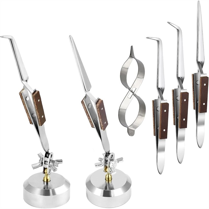 Third Hand Soldering Tweezers Base - AT63-แหนบบัดกรีพร้อมฐาน รุ่น Basefigure 8 แคลมป์รูปน้ำเต้า ระบบล็อคไขว้