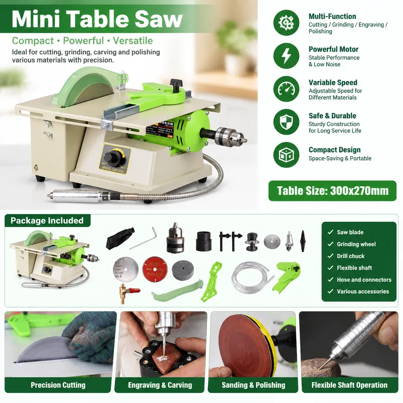 Bench Buffer Jewelry Polishing Machine - เครื่องขัดเงาอเนกประสงค์สำหรับงานเครื่องประดับ 220V 1380W เครื่องเจียร เครื่องกลึง เครื่องมือตั้งโต๊ะ