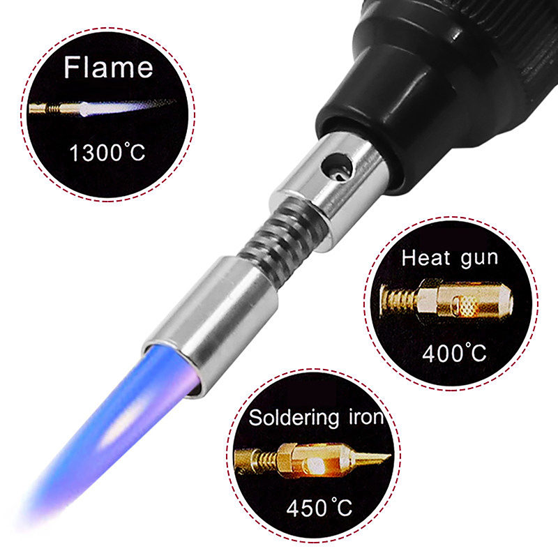 Jewelry Soldering Torch Mini Butane - ชุดหัวแร้งบิวเทนแบบพกพา 1300 ° ปากกาเชื่อมไร้สายแบบ C พร้อมหัวเปลี่ยนได้,