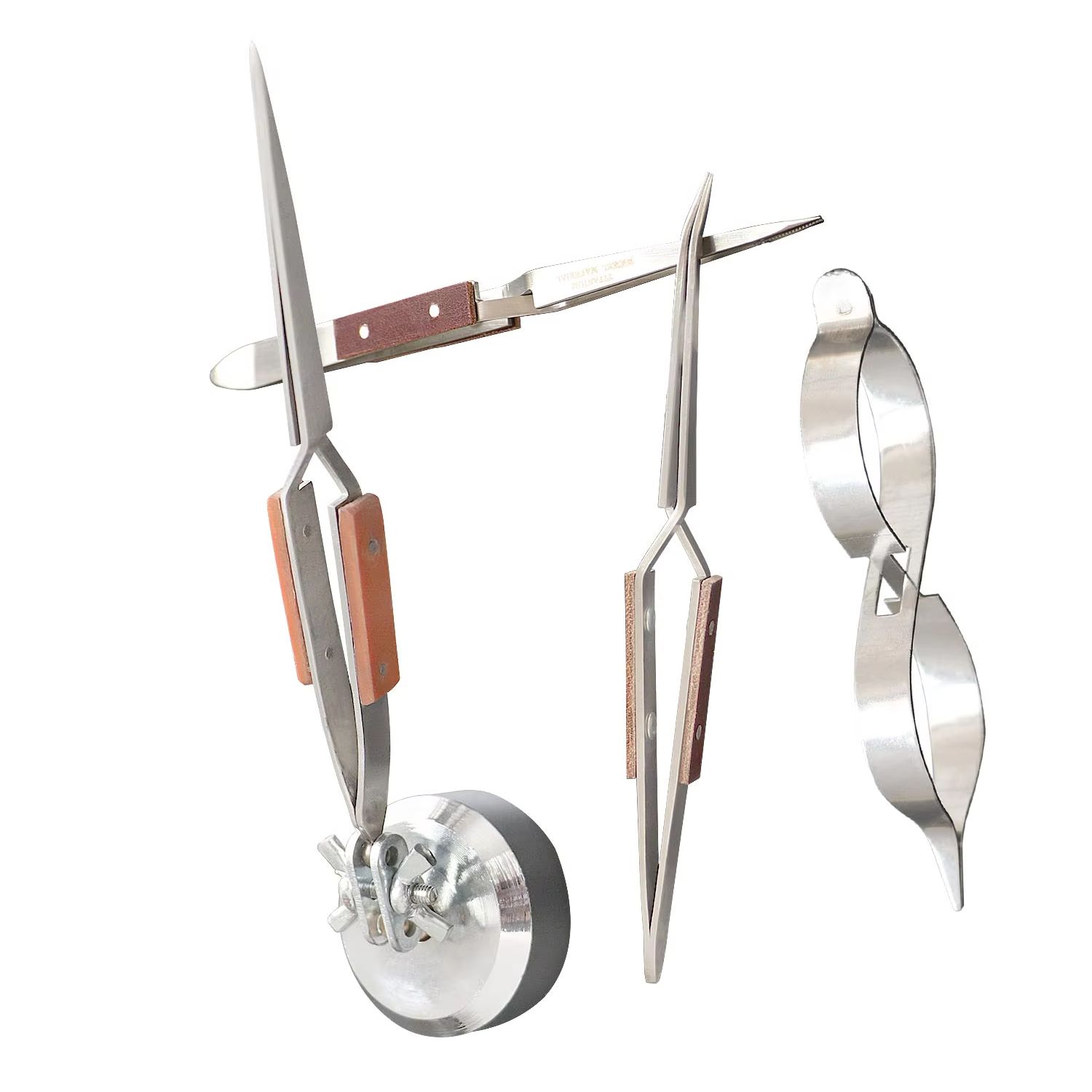Third Hand Soldering Tweezers Base - เครื่องมือช่วยประดิษฐ์เครื่องประดับแบบมือที่สาม พร้อมแหนบล็อคแบบไขว้ และฐานหมุน สำหรับงานบัดกรี ซ่อมแซม และทำเครื่องประดับด้วยมือ