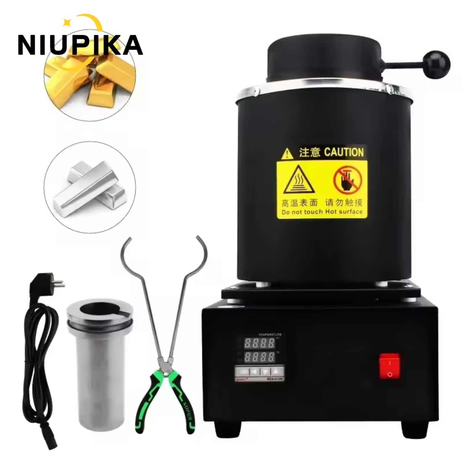 Gold Melting Furnace Crucible 2Kg - NIUPIKA เตาหลอมทองไฟฟ้าพร้อมเบ้าหลอม 2 กก./3 กก. สําหรับหล่อเครื่องประดับ