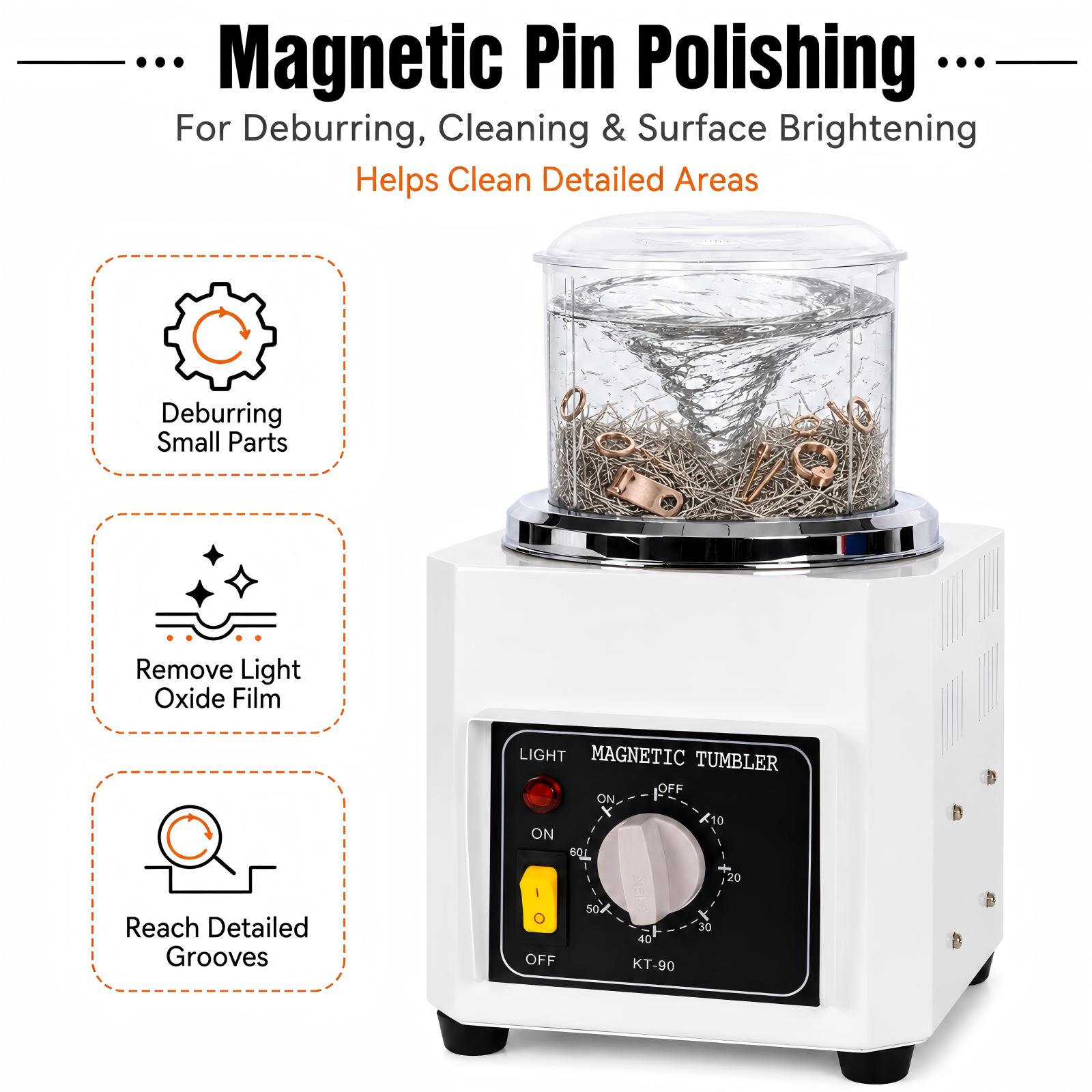 เครื่องขัดแม่เหล็ก AHT KT90 กำ - Jewelry Magnetic Tumbler Polisher Pin บทวิจารณ์และราคา