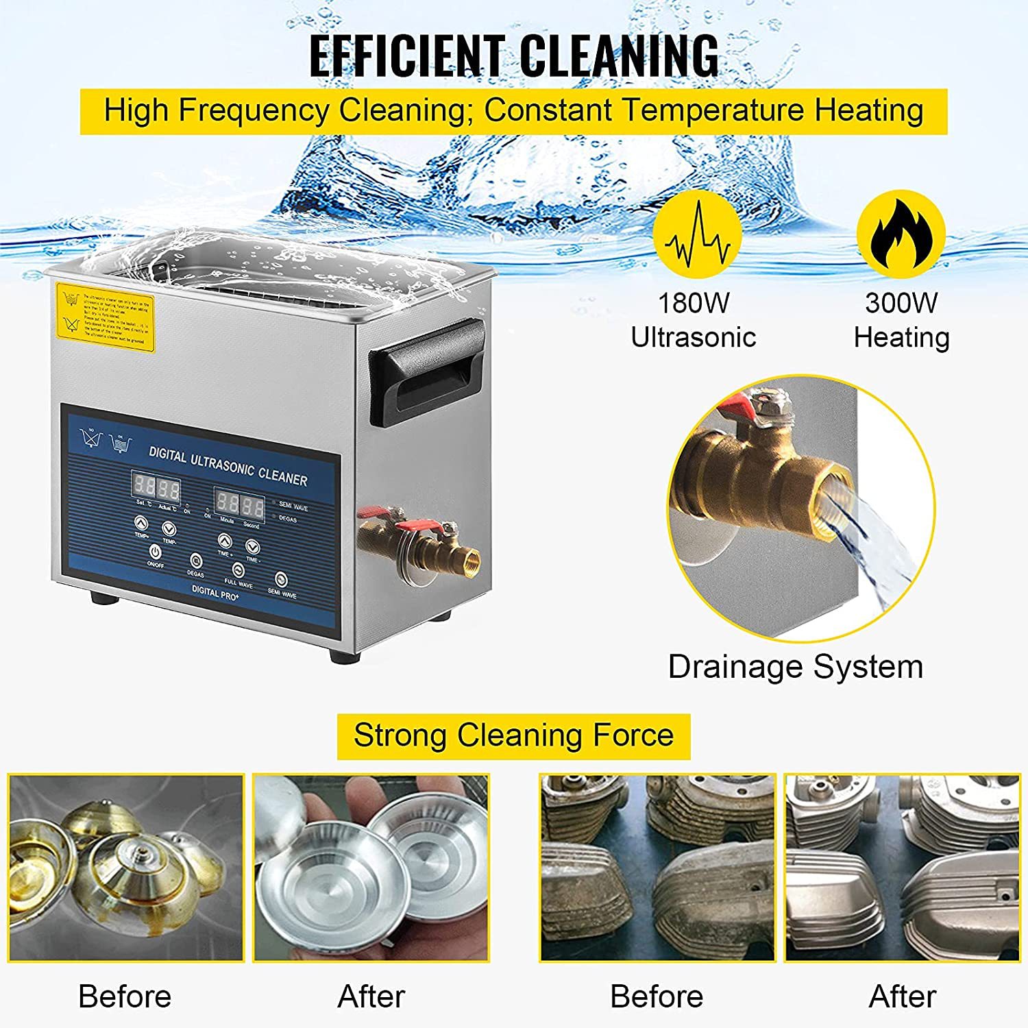 เครื่องทำความสะอาดอัลตราโซนิกแ - Ultrasonic Jewelry Cleaner Digital Timer บทวิจารณ์และราคา