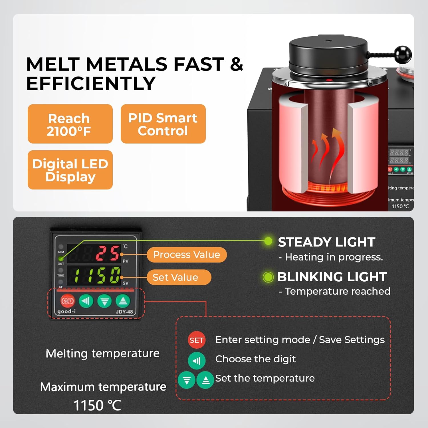 เครื่องหล่อแบบสุญญากาศ Kinway  - Gold Melting Furnace Crucible 2Kg บทวิจารณ์และราคา