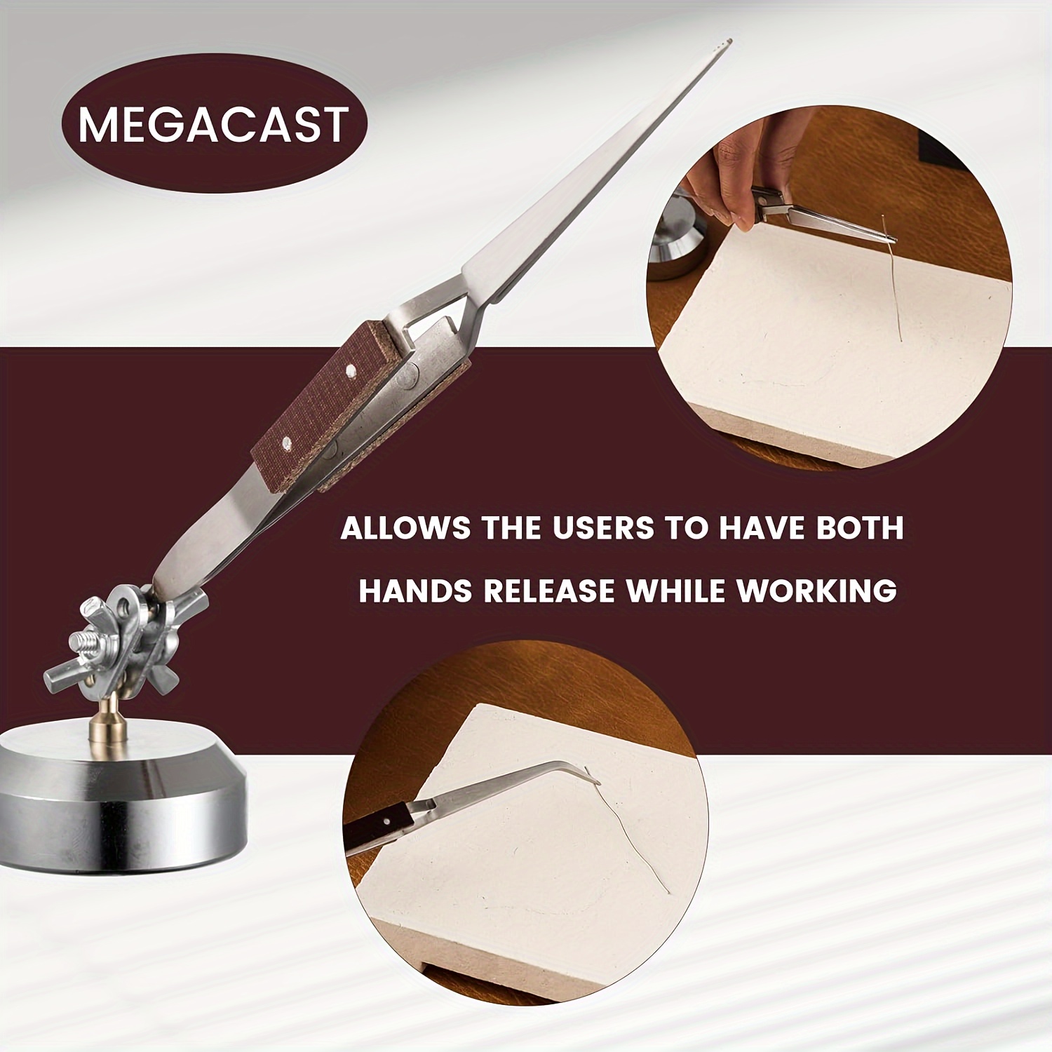 แหนบบัดกรีแบบมือสาม 360 °   ฐา - Third Hand Soldering Tweezers Base บทวิจารณ์และราคา