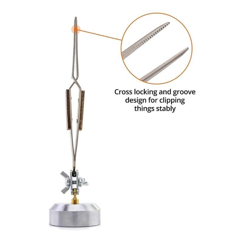 แหนบมือที่สามพร้อมฐานหมุนได้ 3 - Third Hand Soldering Tweezers Base บทวิจารณ์และราคา