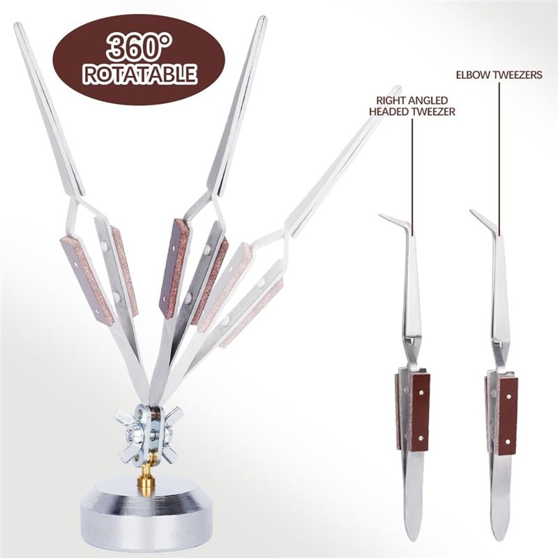 มือที่สามสำหรับงานบัดกรี พร้อม - Third Hand Soldering Tweezers Base บทวิจารณ์และราคา