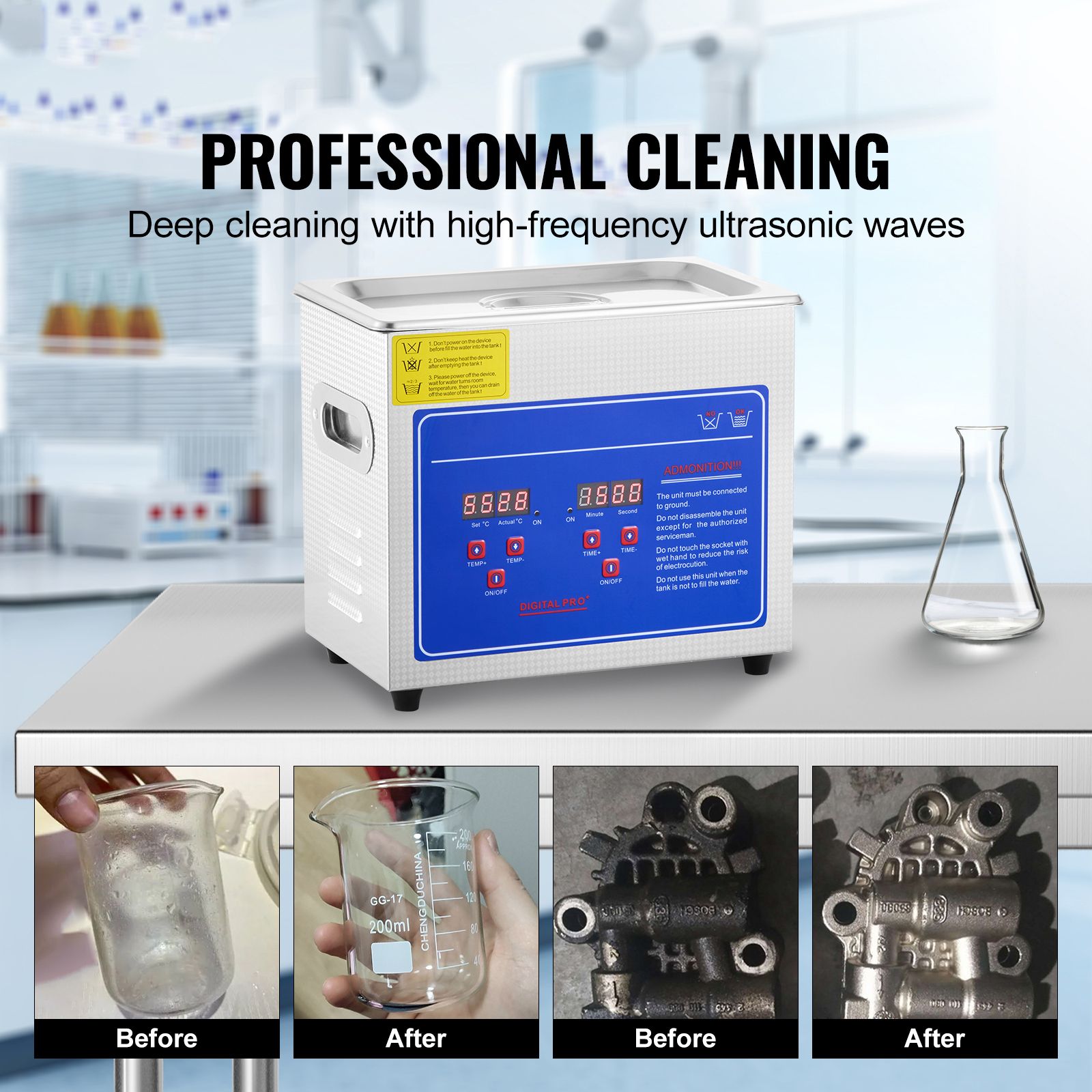 เครื่องทำความสะอาดอัลตราโซนิกพ - Ultrasonic Jewelry Cleaner Digital Timer บทวิจารณ์และราคา