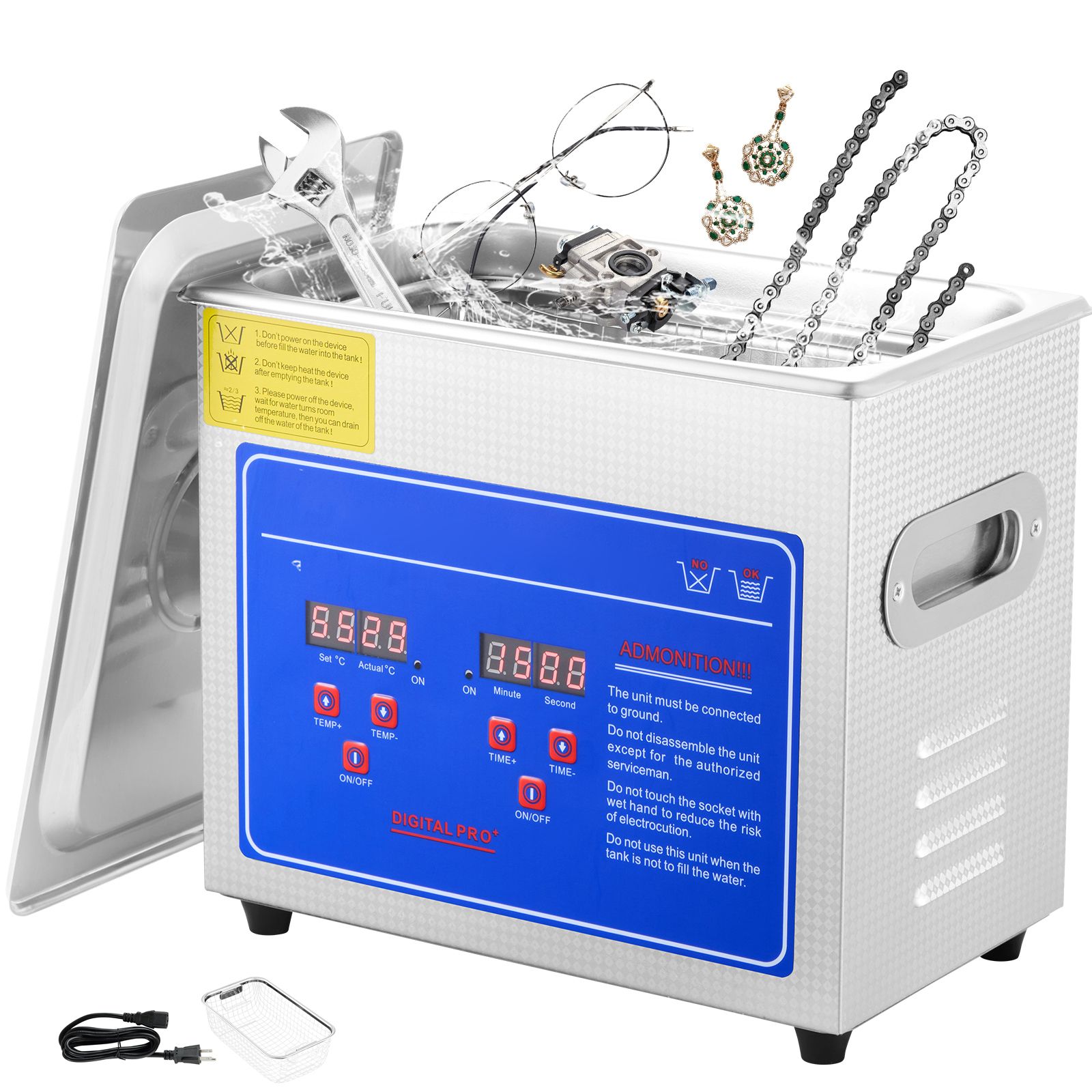 เครื่องทำความสะอาดอัลตราโซนิกพ - Ultrasonic Jewelry Cleaner Digital Timer บทวิจารณ์และราคา