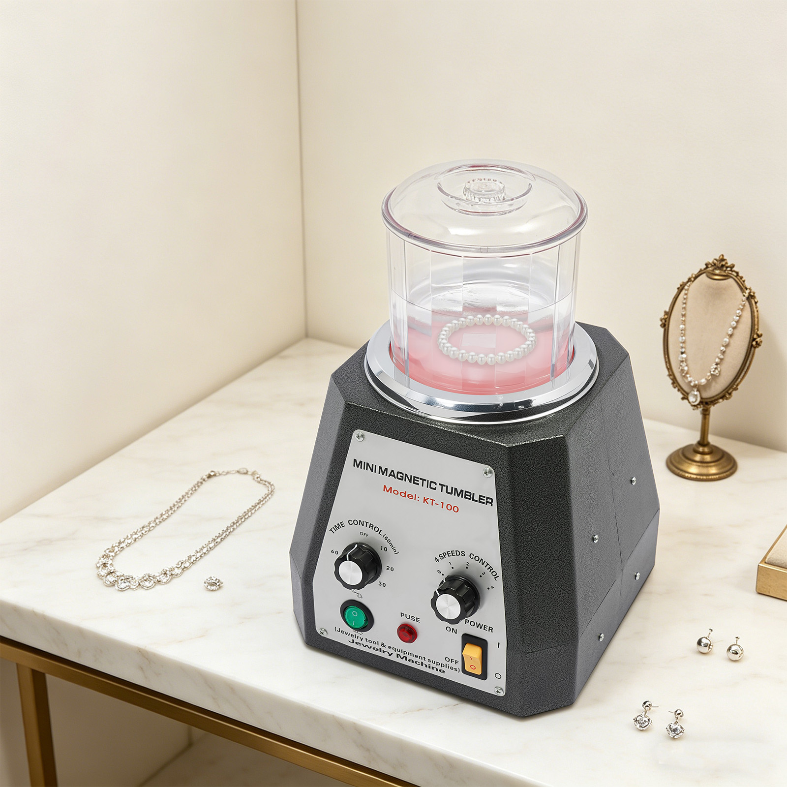 เครื่องขัดแม่เหล็กแบบถังหมุน K - Jewelry Magnetic Tumbler Polisher Pin บทวิจารณ์และราคา