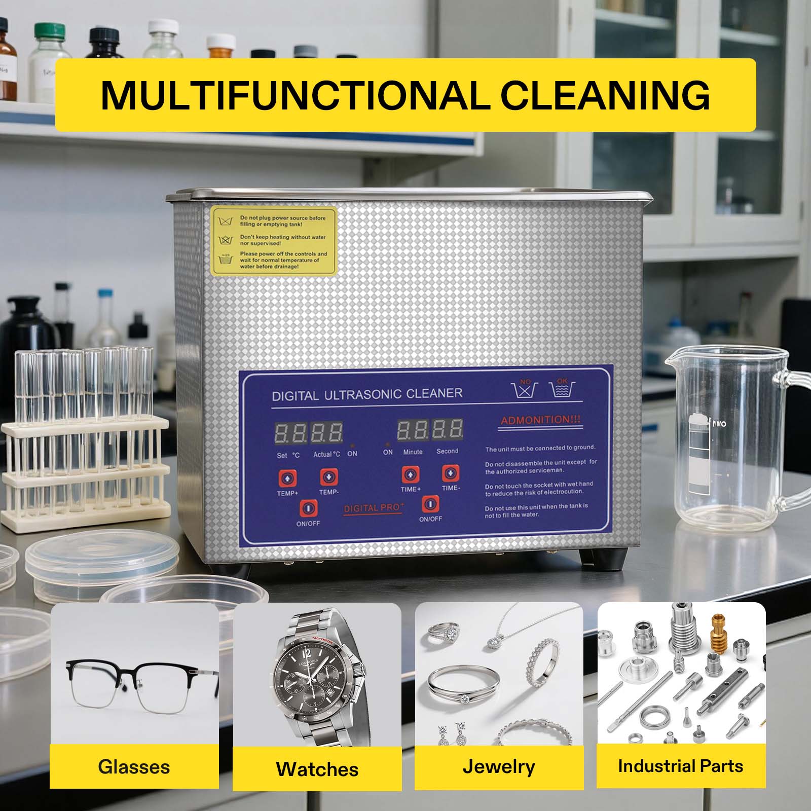 เครื่องซักผ้าแบบพกพา | SIHAO เ - Ultrasonic Jewelry Cleaner Digital Timer บทวิจารณ์และราคา