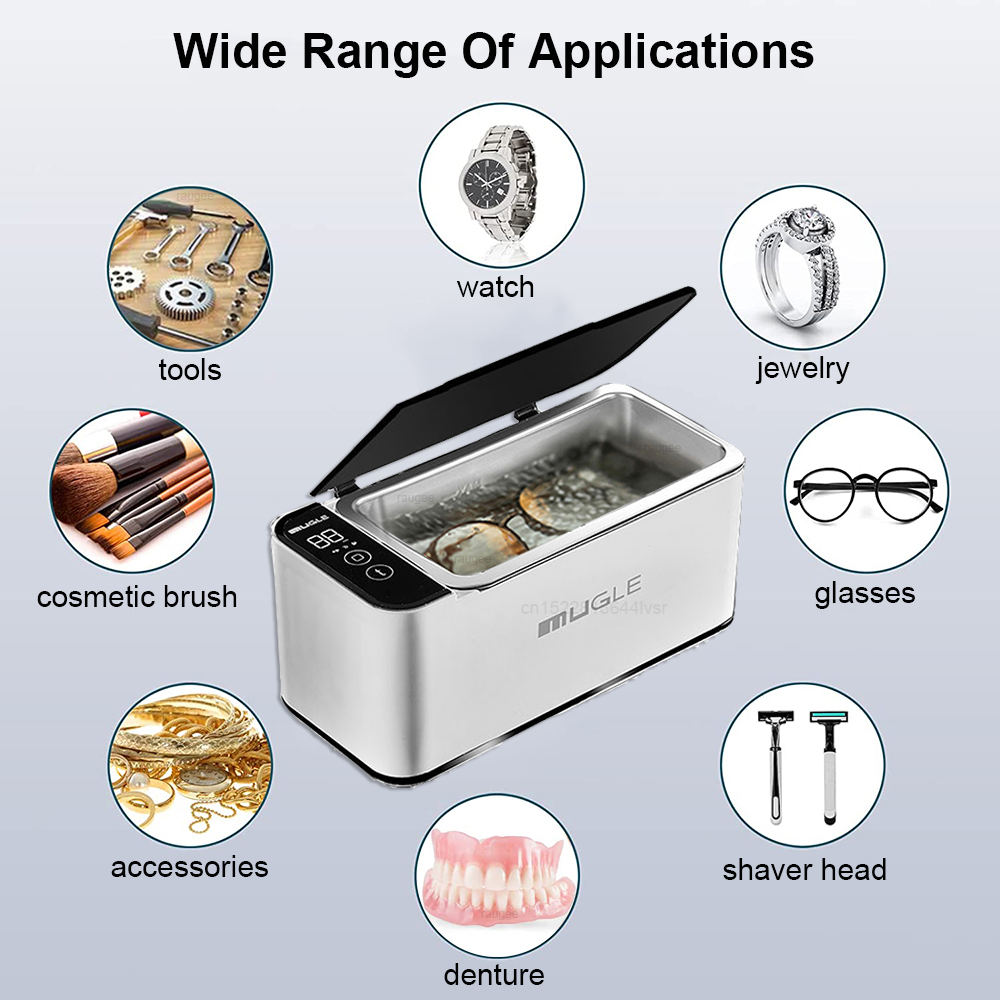 เครื่องทำความสะอาดด้วยคลื่นเสี - Ultrasonic Cleaner Machine Glasses Denture บทวิจารณ์และราคา